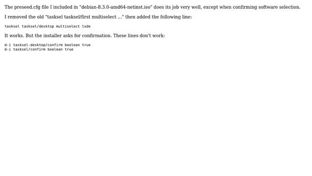 Debian Installer asks for tasksel confirmation смотреть онлайн
