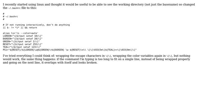 Unix & Linux: Line wrap broken when PS1 contains a newline смотреть онлайн