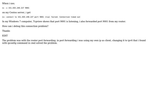 Centos Web server can not connect to my computer's ip on port 9001 смотреть онлайн