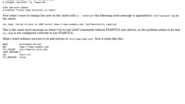 Make nss_ldap use STARTTLS смотреть онлайн