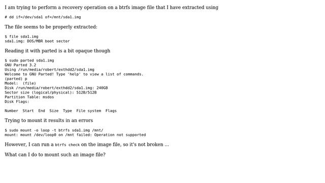 Unix & Linux: Mounting a btrfs image file смотреть онлайн