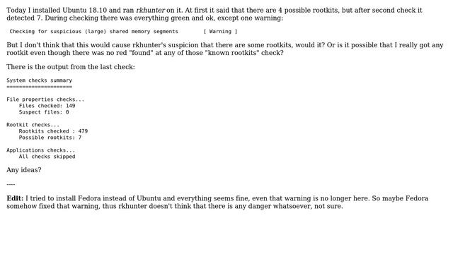 Unix & Linux: rkhunter found 7 possible rootkits смотреть онлайн
