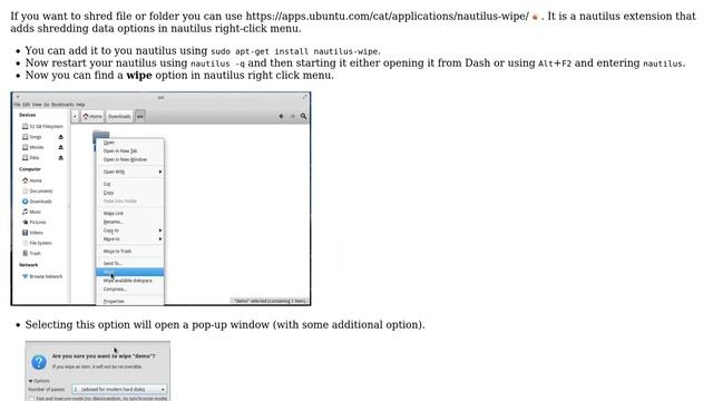 Ubuntu: Is there a way to add shred to right-click menu? смотреть онлайн