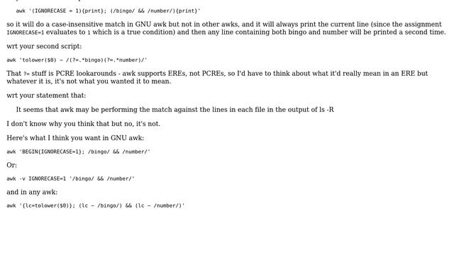 Unix & Linux: And operation and case insensitivity in awk regular expression? (2 Solutions!!) смотреть онлайн