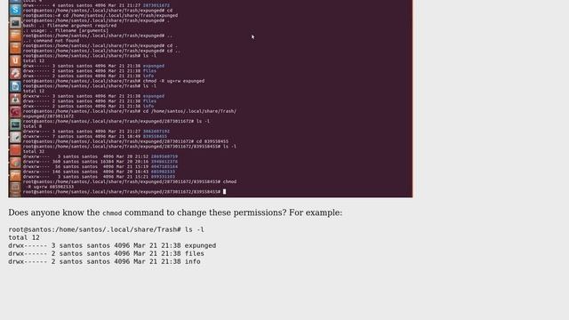 Ubuntu: How can I change permissions of a folder, including its enclosed files and subdirectories? смотреть онлайн