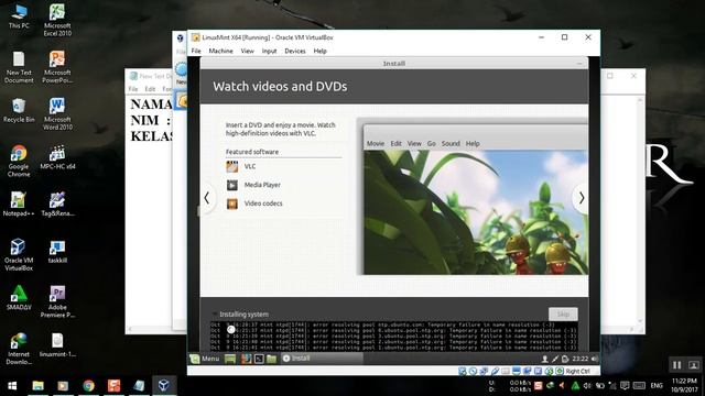 Installing LinuxMint X64 via VirtualBox смотреть онлайн
