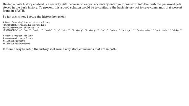 How to enable the bash history only caching commands that are acutally in path? смотреть онлайн