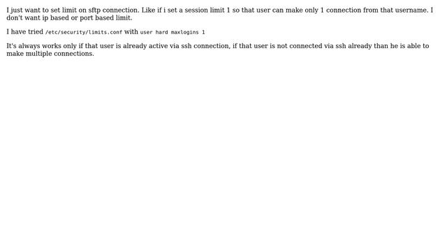 DevOps & SysAdmins: Single session limit for sftp user смотреть онлайн