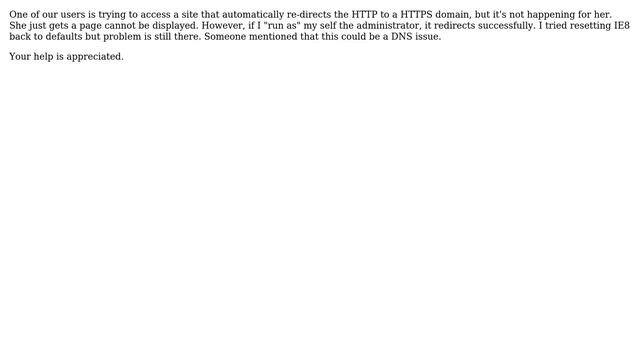 Unix & Linux: Internet Explorer not redirecting HTTP to HTTPS to a specific user смотреть онлайн