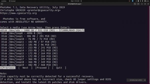 Linux tips || How to use photorec ?? || recover permanently deleted files ||