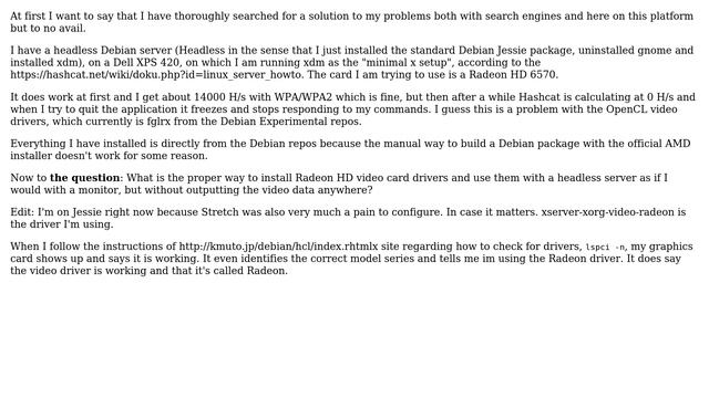 Unix & Linux: Hashcat or amd drivers stops working after short while on headless Debian server смотреть онлайн