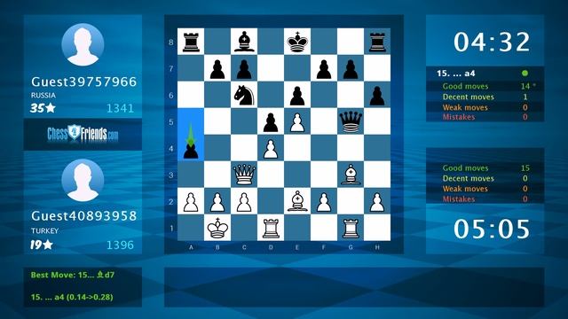 Chess Game Analysis: Guest40893958 - Guest39757966 : 1-0 (By ChessFriends.com) смотреть онлайн