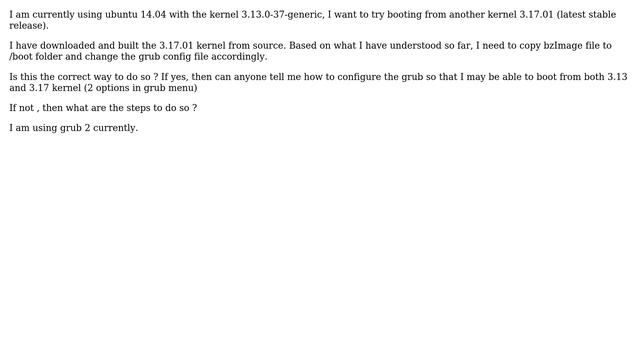Ubuntu: How to load a different version of linux kernel? смотреть онлайн
