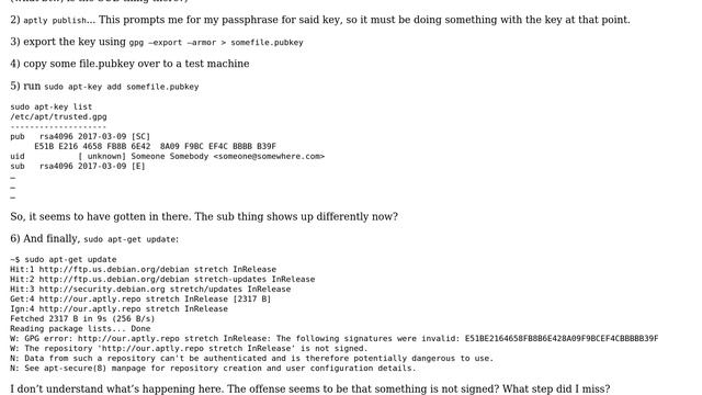 Frustrated with GPG signing aptly administered repository смотреть онлайн