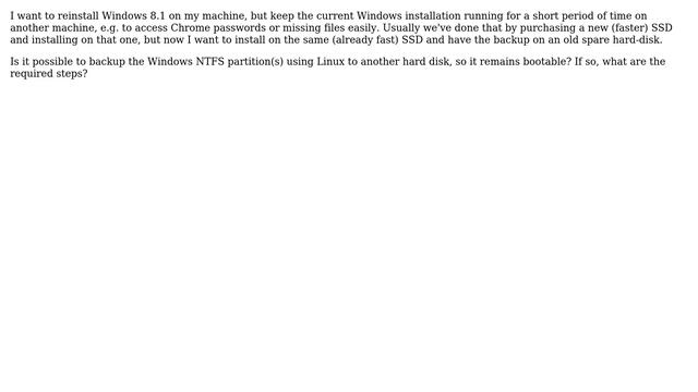 Backup Windows 8.1 partition to new hard disk using Linux смотреть онлайн