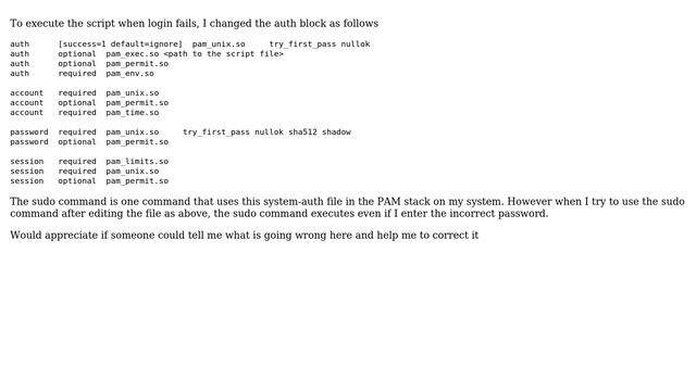 How to correctly use PAM to execute a script upon login failure? смотреть онлайн