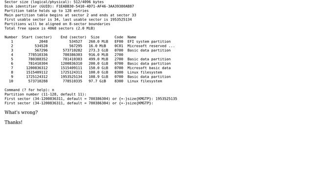 Linux: Resize disk without updating GPT: gdisk says new sectors not usable смотреть онлайн