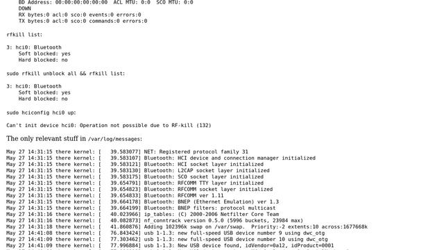 Raspberry Pi: CSR Bluetooth softblocked, and rfkill unblock ＜id＞ doesn't work смотреть онлайн