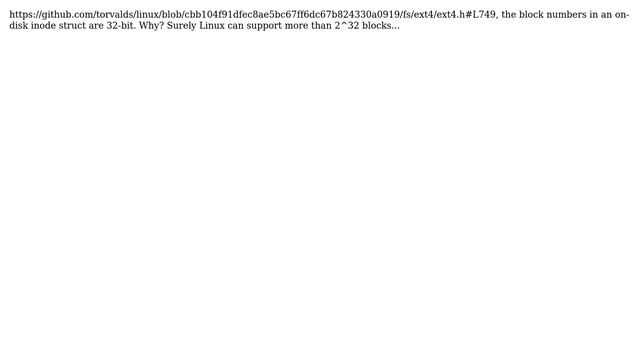 Unix & Linux: 32-bit block addresses in ext4 inode struct смотреть онлайн