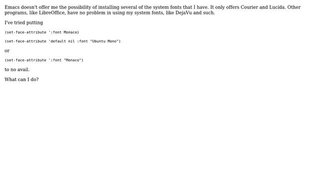 Unix & Linux: Emacs 24 not finding system fonts (2 Solutions!!) смотреть онлайн
