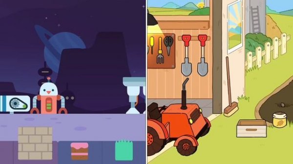 Sago Mini Space Blocks vs Yoya Busy Life World Roleplay