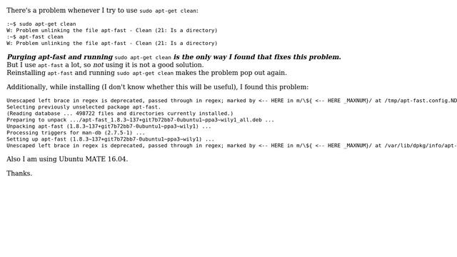 Ubuntu: Error "problem unlinking" in apt-get clean (2 Solutions!!) смотреть онлайн