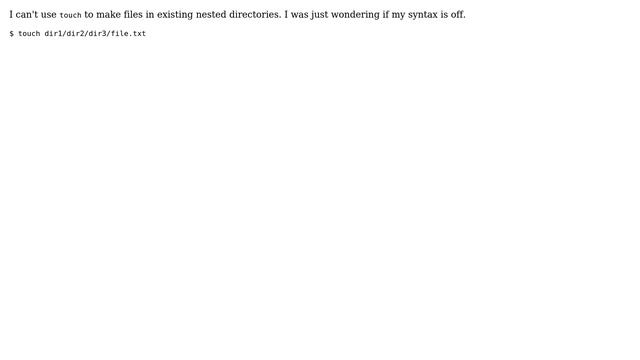 Unix & Linux: To create files under existing nested directories in Fedora 23 смотреть онлайн