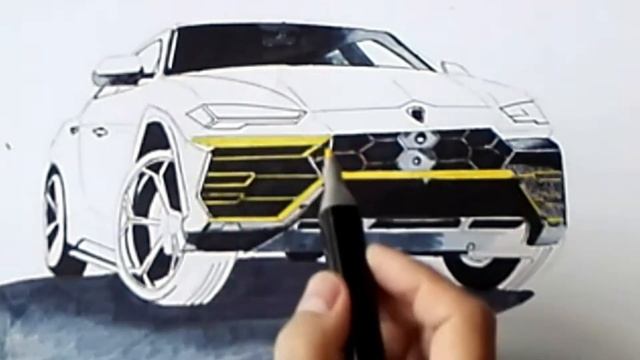 Малюнок Lamborghini Urus маркерами покроково туторіал смотреть онлайн