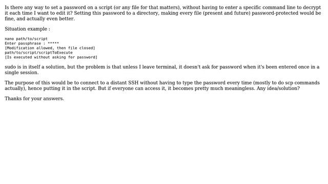 Unix & Linux: Password protected script on editing, no password on executing смотреть онлайн