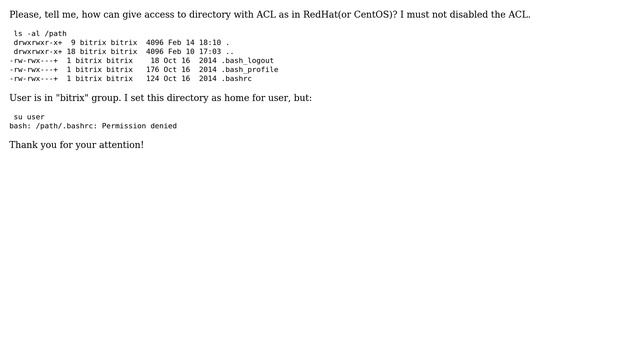 Directory with ACL - permission denied смотреть онлайн