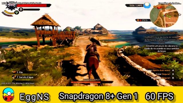 Snapdragon 8+ Gen 1 Eggns Gameplay #The Witcher 3 Emu GameTest 🔥🔥🔥