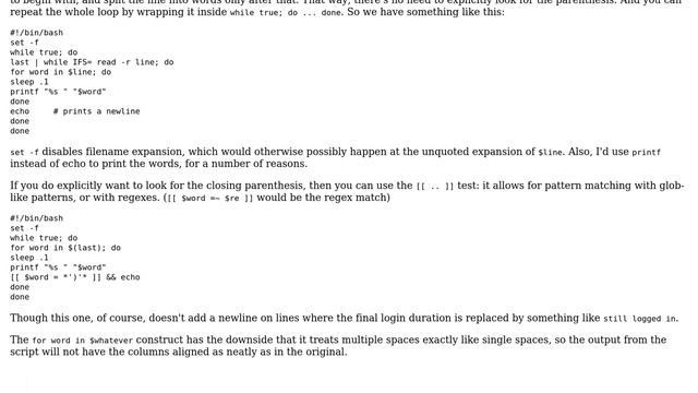 Unix & Linux: Running a command (e.g. begin new line) when reading a specific string within a word смотреть онлайн