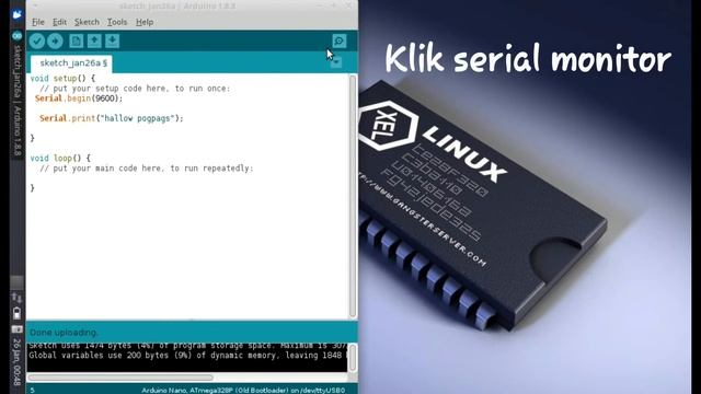 Arduino Serial Monitor " Hellow " смотреть онлайн