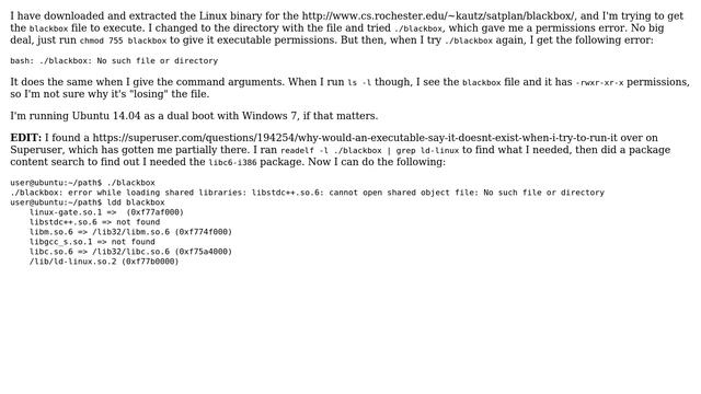 Ubuntu: Issues with executable: file not found after using chmod to fix permissions смотреть онлайн