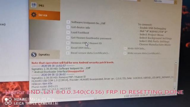 HONOR BND-L21 8.0.0.340(C636) FRP AND ID REMOVE смотреть онлайн