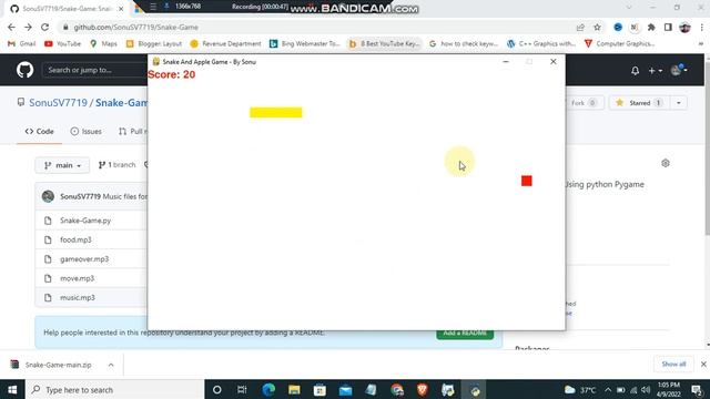 Snake And Apple Game Using Python Pygame Demo смотреть онлайн