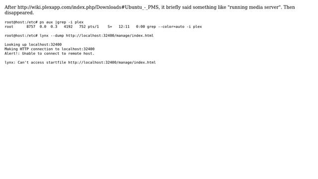 Ubuntu: Plex media server doesn't run after fresh install смотреть онлайн