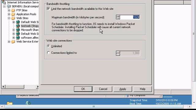 Limit bandwidth for a website in Windows IIS смотреть онлайн