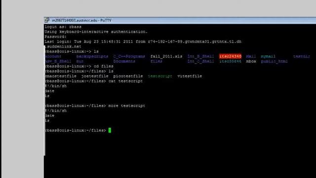 ITSC 1307 Unix Operating System I Basic Unix Commands P1 смотреть онлайн