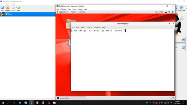 Выключение Oracle Linux 7.6 смотреть онлайн