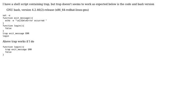 Unix & Linux: Trap not working смотреть онлайн