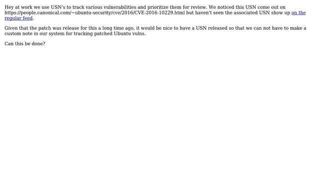 Ubuntu: Does CVE-2016-10229 have a USN смотреть онлайн