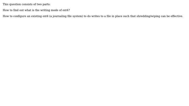 Ubuntu: How to make ext4 update files in place during writes? смотреть онлайн