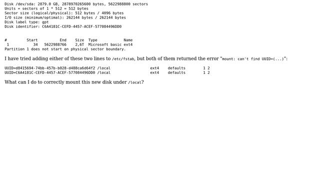 No UUID for partition when partitioning new disk (2 Solutions!!) смотреть онлайн