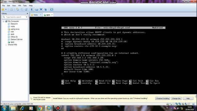 Belajar linux Debian Server #bagian 2 - Cara Konfigurasi DHCP Server смотреть онлайн