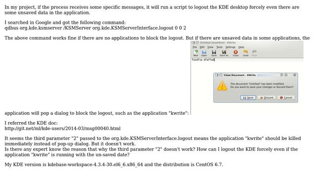 Unix & Linux: How to logout KDE forcely from the command? смотреть онлайн