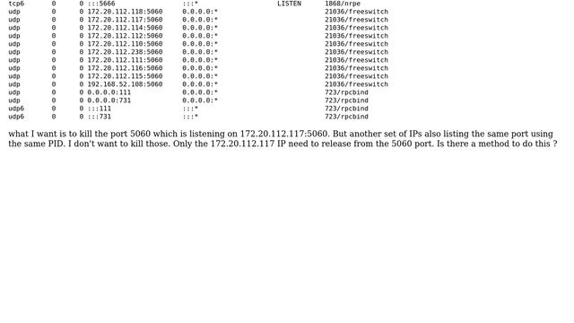 Kill a listening port for a specific IP смотреть онлайн