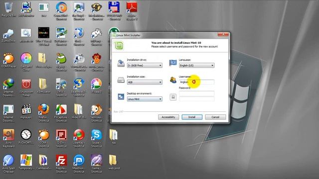 Linuxmint 10 install Tutorial смотреть онлайн