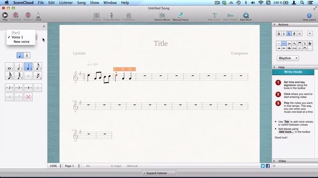 Write, Manual Input - ScoreCloud Studio Tutorial смотреть онлайн