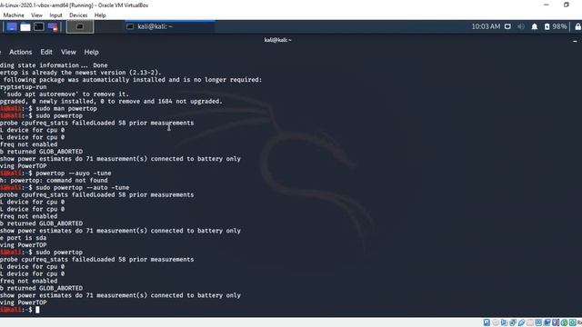POWERTOP AND ATOP USING KALI смотреть онлайн